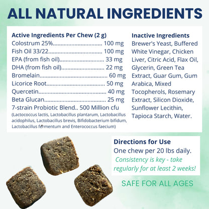 Under the Weather Allergy & Itch Pet Allergy Chews for Dogs | Vet Formulated Skin Support for Canines | Soothing Dog Allergies and Itching Relief Supplement | 60 Count Under the Weather buy supplements Au