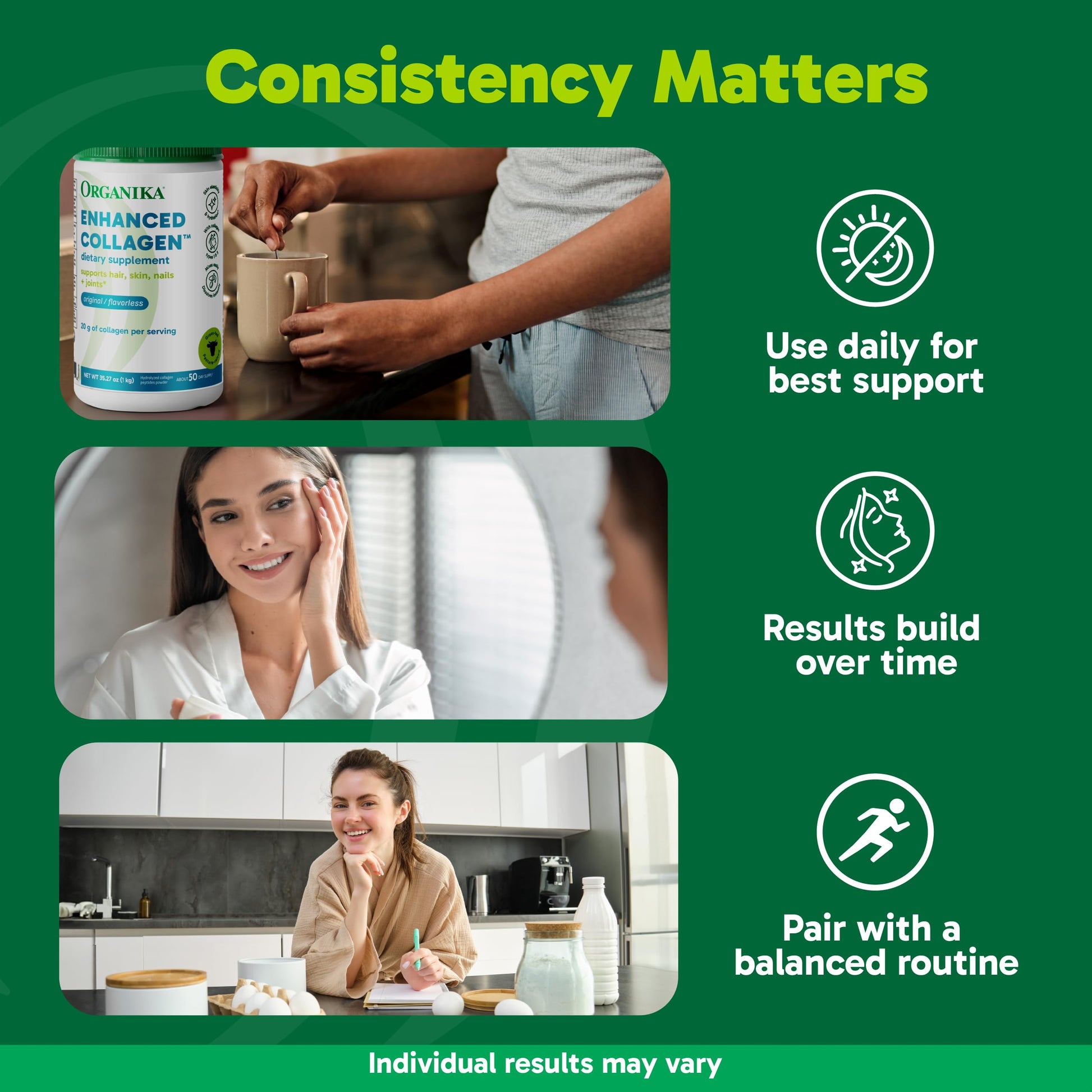 Organika Collagen Powder - for Healthy Hair, Skin, Nails, and Joints. Hydrolyzed Protein Peptides for Better Absorption- Grass-Fed, Non-GMO- Unflavoured- 2.2lbs Organika buy supplements Au