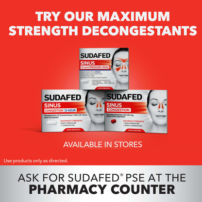 Sudafed PE Sinus Congestion Day + Night Maximum Strength Decongestant & Antihistamine Tablets with Phenylephrine HCl & Diphenhydramine HCl, Helps Nasal & Sinus Pressure & Congestion, 20 ct Sudafed buy supplements Au