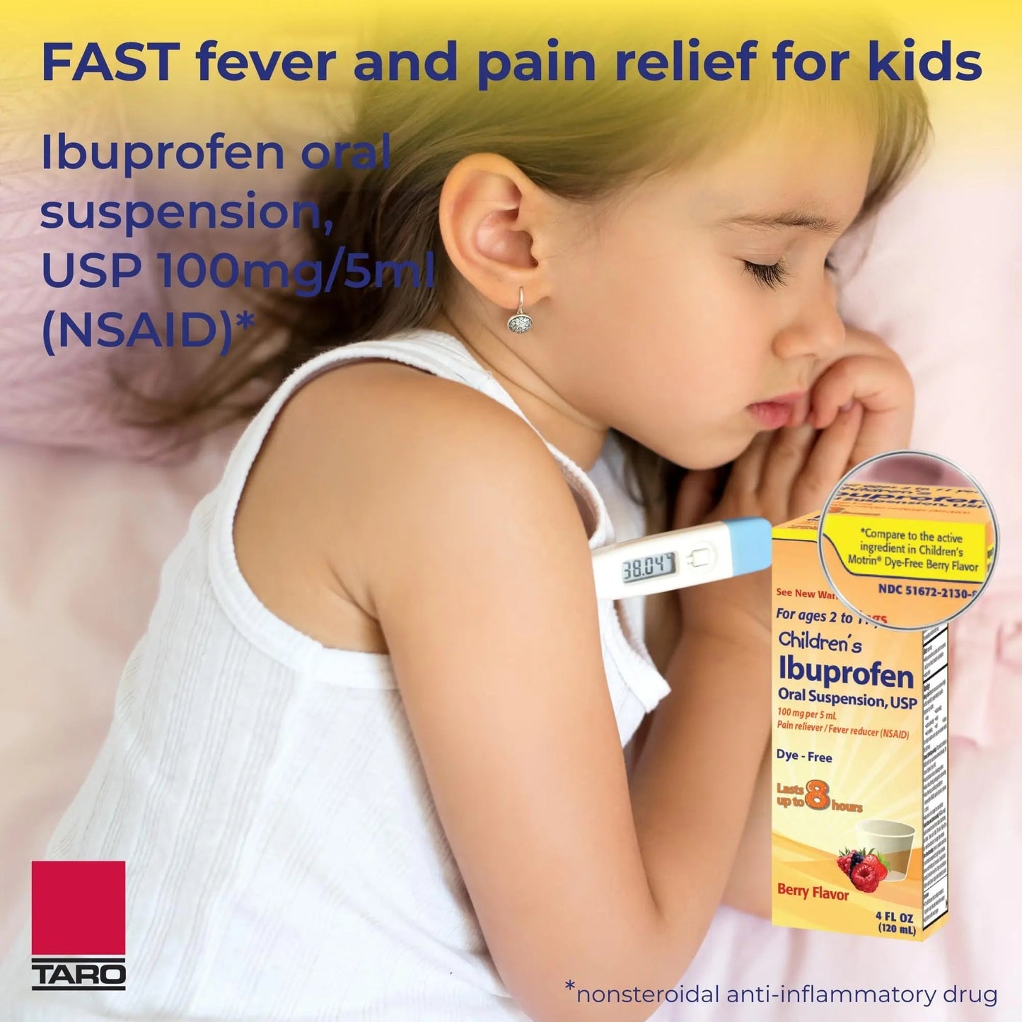 Children's Ibuprofen Oral Suspension 100 mg per 5 mL, 4 Fl Oz, Pain Reliever and Fever Reducer for Ages 2-11 Years, Dye-Free, Berry Flavor TAROBuy Supplements Australia