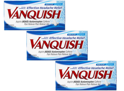 Vanquish Extra Strength Pain Reliever Caplets-100 ct. (Pack of 3) VanquishBuy Supplements Australia