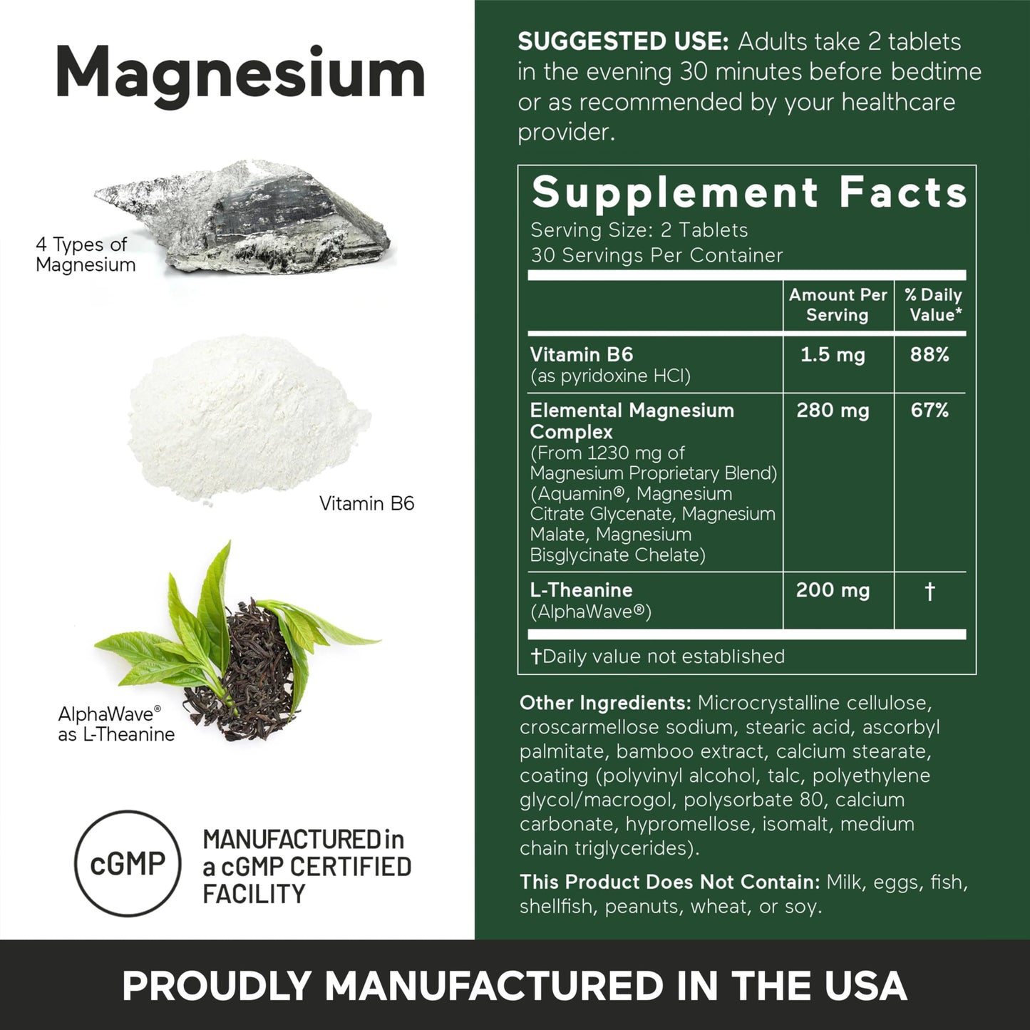 Smarter Nutrition Magnesium Complex - Chelated Magnesium Glycinate with Citrate, Malate and L-Theanine for Sleep, Muscle Relaxation and Stress Support - Non-GMO - 60 Tablets[30DaySupply] SMARTERNUTRITIONBuy Supplements Australia