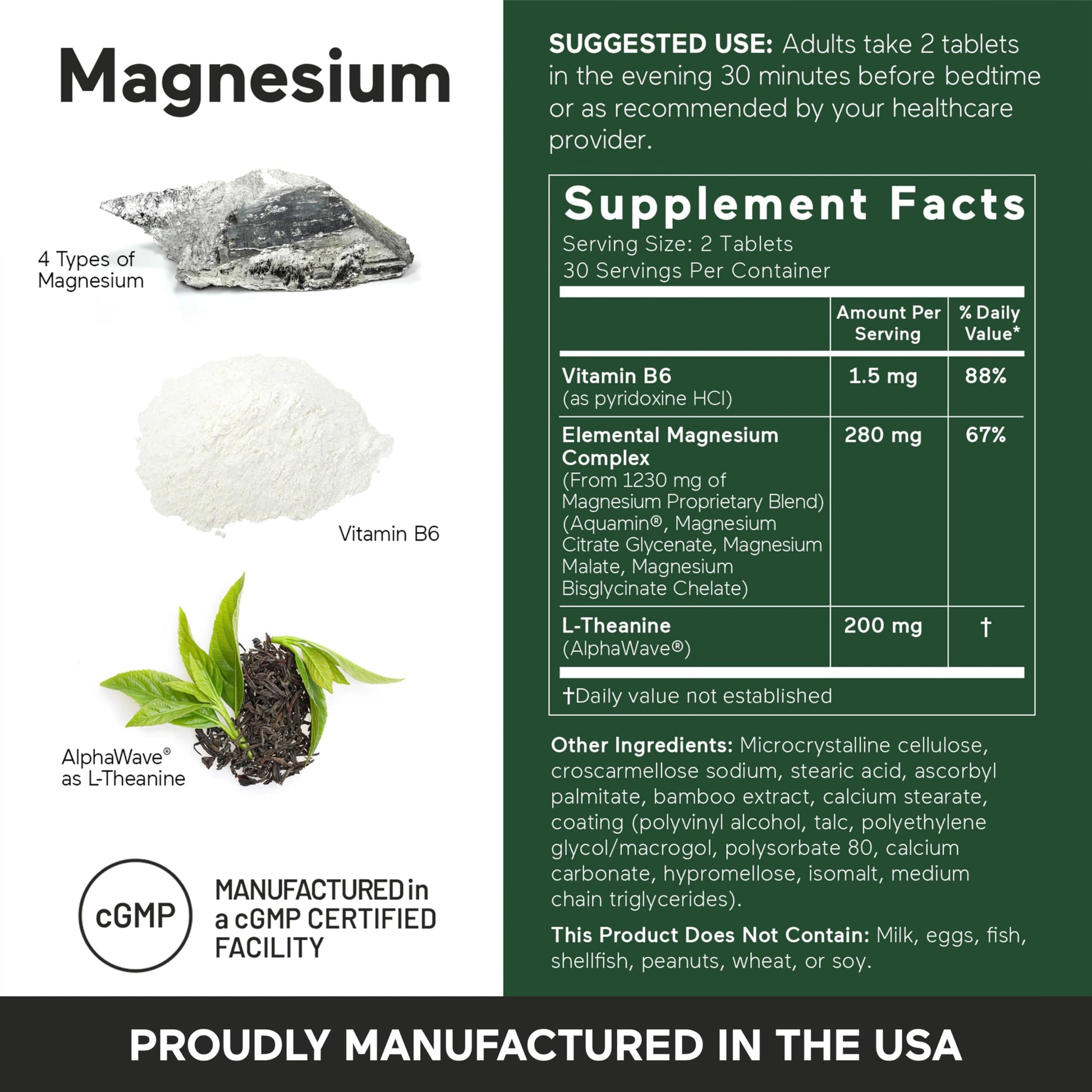 Smarter Nutrition Magnesium Complex - Chelated Magnesium Glycinate with Citrate, Malate and L-Theanine for Sleep, Muscle Relaxation and Stress Support - Non-GMO - 60 Tablets[30DaySupply] SMARTERNUTRITIONBuy Supplements Australia