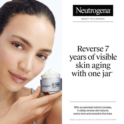 Neutrogena Rapid Wrinkle Repair Retinol Face Moisturizer, Daily Anti-Aging Face Cream with Retinol & Hyaluronic Acid to Fight Fine Lines, Wrinkles, & Dark Spots, 1.7 oz