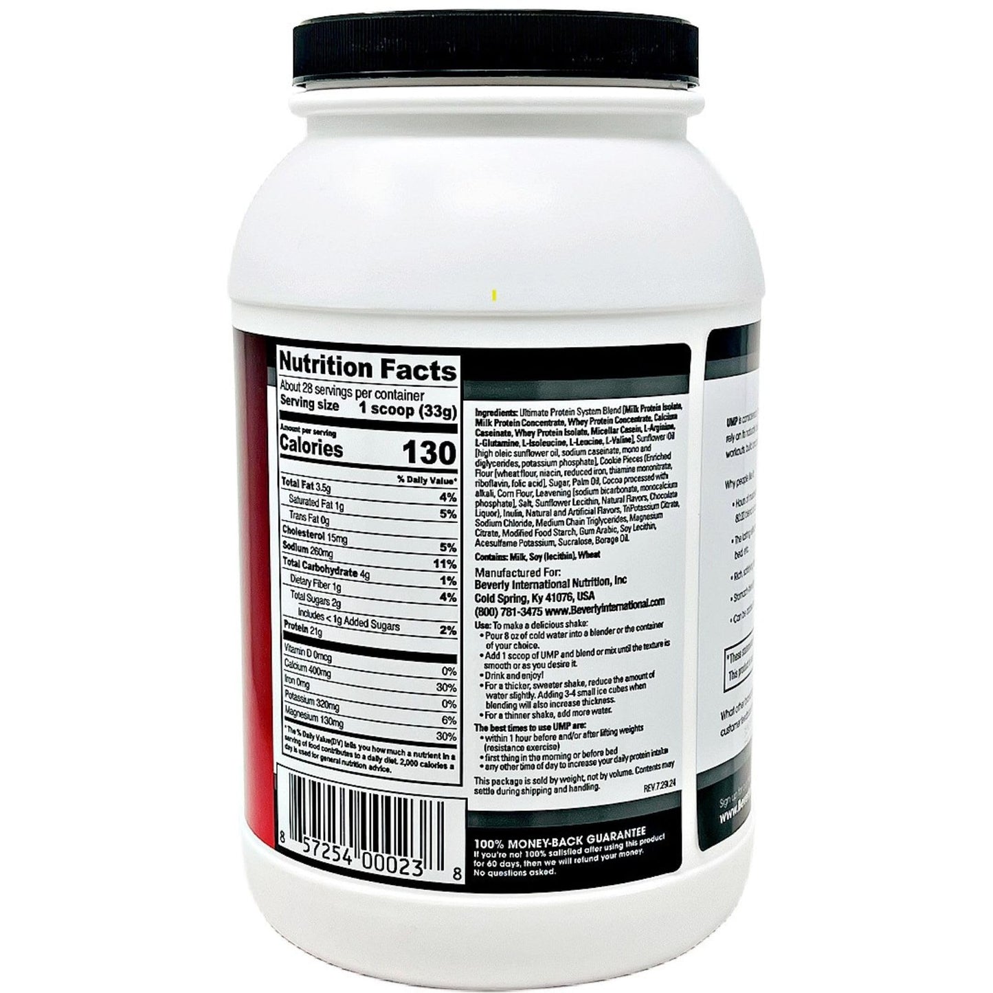 Beverly International UMP Protein Powder, Cookies & Cream. Unique Whey-Casein Ratio Builds Lean Muscle. Easy to Digest. No Bloat. (32.8 oz) 2lb .8 oz