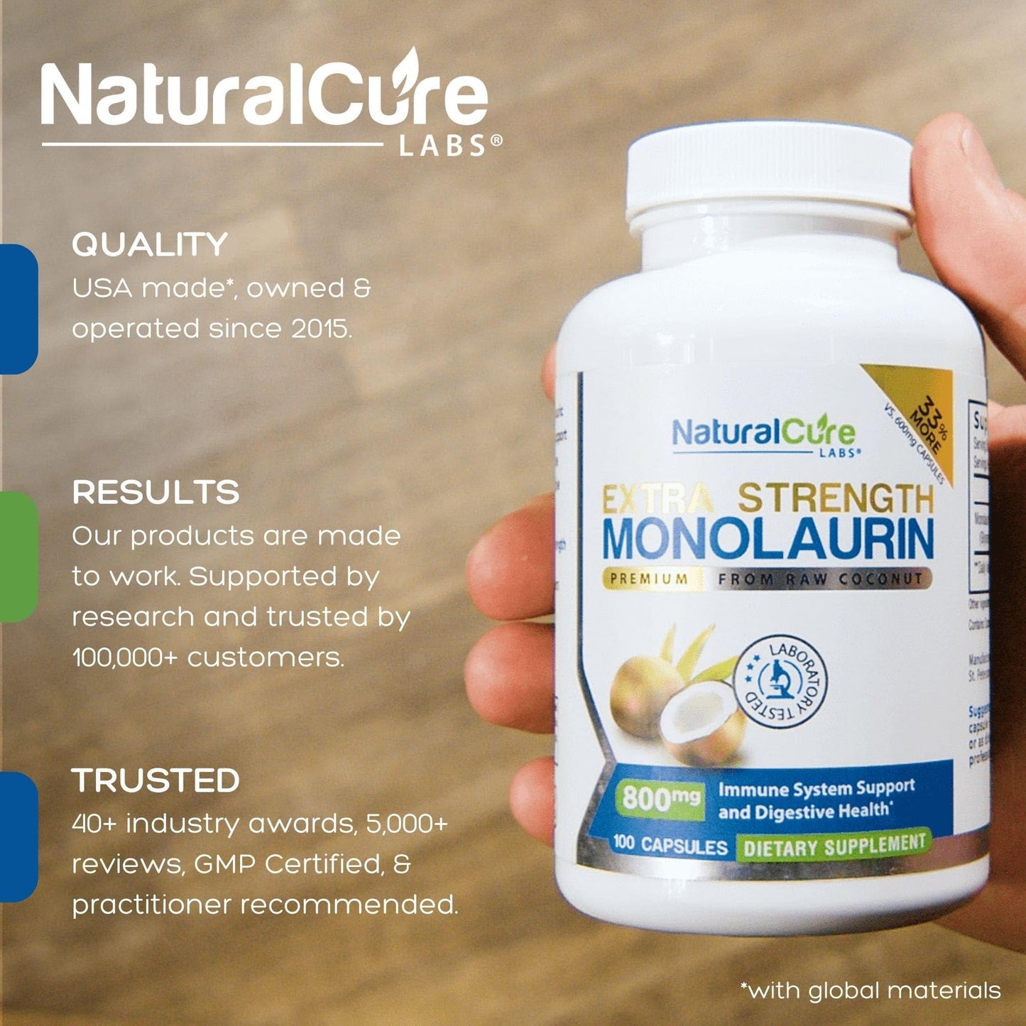 Extra Strength Stack: Monolaurin 800mg + Clean L-Lysine 600mg + Andrographis, Advanced Immune Support Routine Bundle Natural Cure Labs buy supplements Au