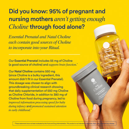 Ritual Prenatal Multivitamin For Women - Key Essential Vitamins and Minerals To Support Mom and Baby During Pregnancy* - Folate, Choline, Omega-3 DHA