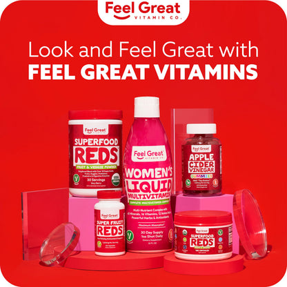 Feel Great Organic Superfood Reds Powder Packed with Beet Root Powder | Digestive Support Including Bloating Relief | Fruit and Veggie Polyphenols Supplement. The Feel Great Vitamin CompanyBuy Supplements Australia