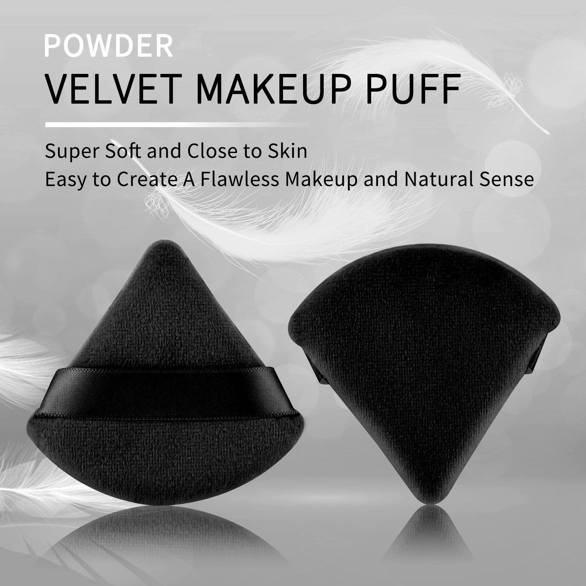 2 Pcs EVAOUXIU Triangle Powder Puff for Face Powder, Soft Plush Setting Makeup Puff, Velour Cosmetic Foundation Blender Sponge Beauty Makeup Tools (Black) EVAOUXIUBuy Supplements Australia