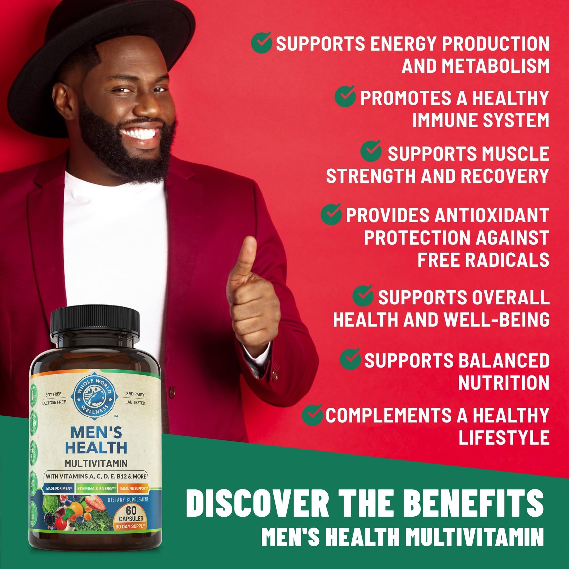 Womens Daily Multivitamins & Mens Daily Multivitamins Bundle (One Bottle Each) - Supports Holistic Wellness, Including Energy & Focus. Multivitamin & Multimineral Blend. Made in The USA. WHOLE WORLD WELLNESS buy supplements Au