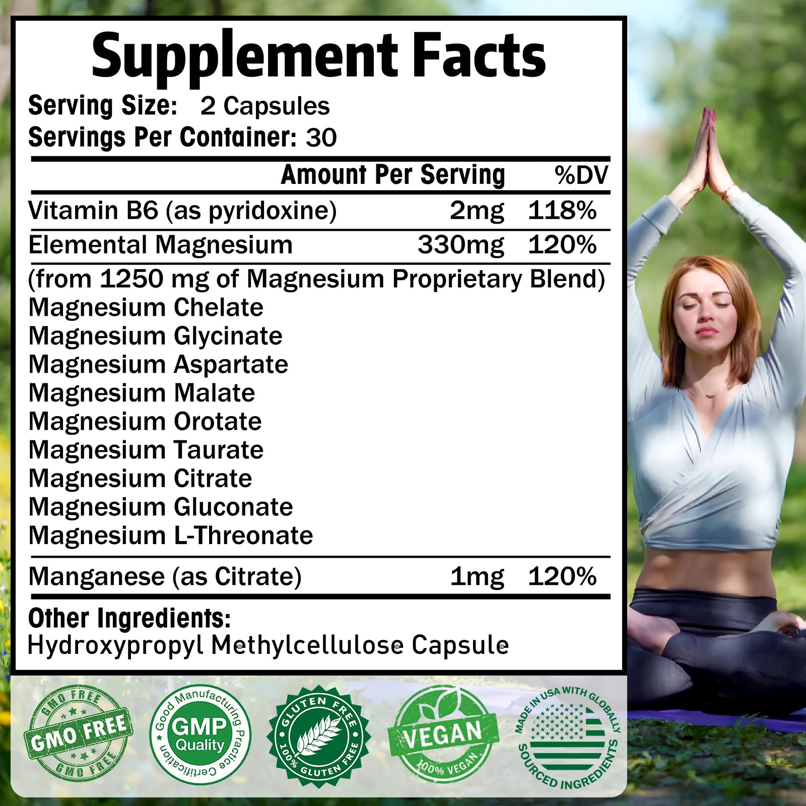 Magnesium Supplement with 9 Forms of High Absorption Magnesium Glycinate, L-threonate, Citrate, Malate and More for Muscle, Brain Support, Non-GMO, Gluten & Soy Free, 60 Capsules Simlike buy supplements Au