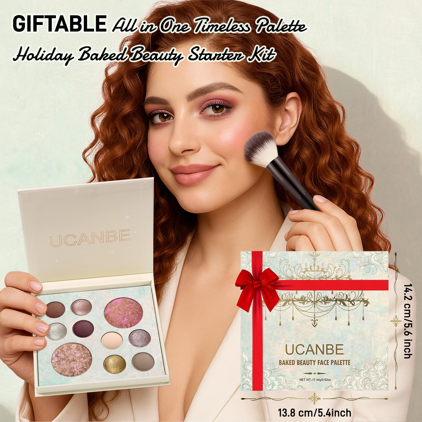 UCANBE Full Size Baked Makeup Palette Set - Include Blush, Bronzer, 8 Eyeshadows & Brushes, Pigmented All-in-One Face & Eye Compact Powder Beauty Holiday Gift Kit for Starter & Pros, Travel Friendly UCANBEBuy Supplements Australia