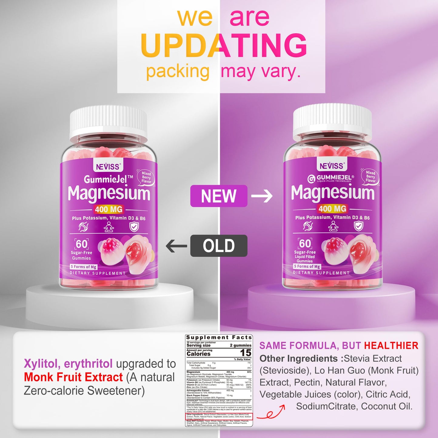 Magnesium Gummies 400mg | 5-in-1 Magnesium Complex for Women & Men: Mag Glycinate, Citrate, Malate, Chloride & Taurate | w/Ashwagandha, D3 & Zinc for Relaxtion,