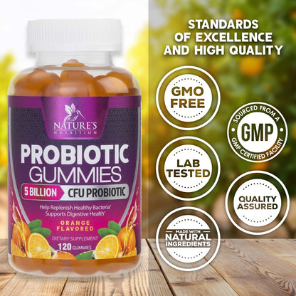 Probiotics for Digestive Health Gummies - 6 Unique Strains for Daily Immune Support & Gut Health, Supports Constipation, Gas & Bloating - Best Probiotic Supplement