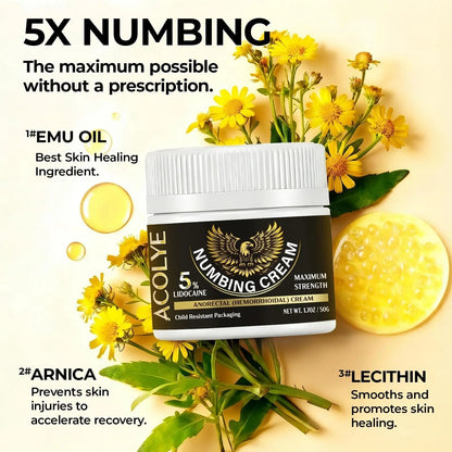 Acolye Numbing Cream Extra Strength: 5% Lidocaine Local Anesthetic- Long Lasting Extra Relief with Menthol Arnica and Emu Oil - Hemorrhoid Cream AcolyeBuy Supplements Australia