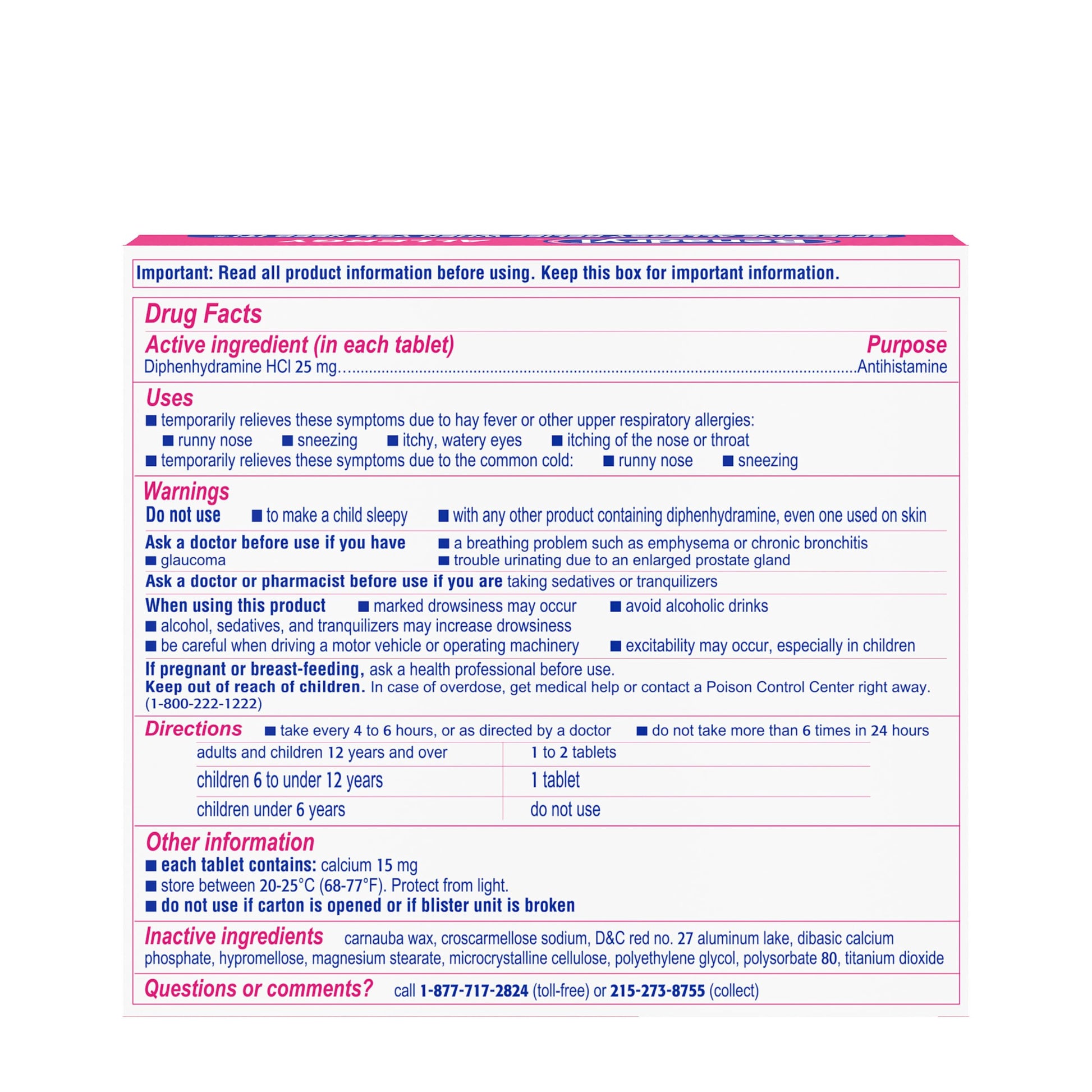 Benadryl Ultratabs Allergy Relief Medicine, 25 mg Diphenhydramine HCl Antihistamine Tablets For Relief of Cold & Allergy Symptoms Like Sneezing, Runny Nose, & Itchy Eyes & Throat, 24 ct Benadryl buy supplements Au