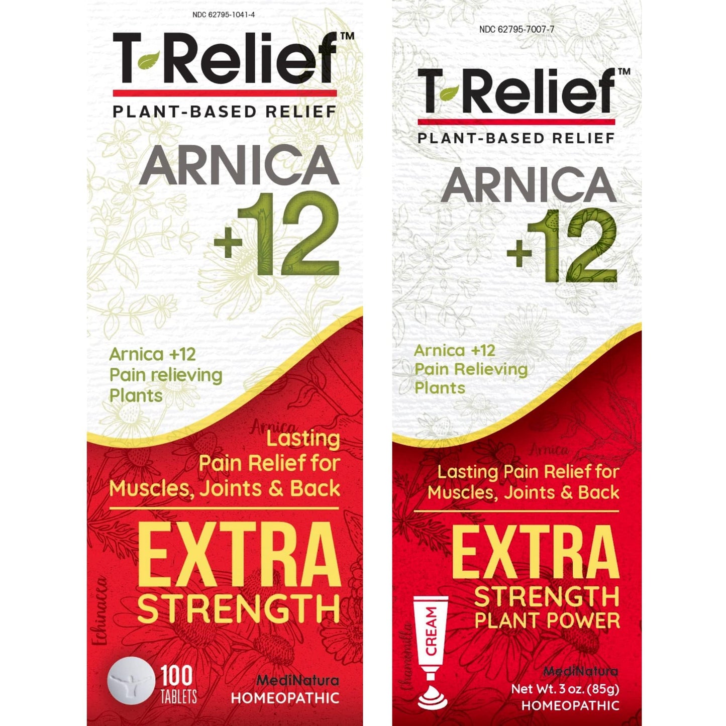 MediNatura T-Relief Extra Strength Pain Relief Arnica +12 Plant-Based Pain Relievers 100ct Tablets T-Relief Extra Strength Pain Relief 3oz Cream Bundle MediNaturaBuy Supplements Australia