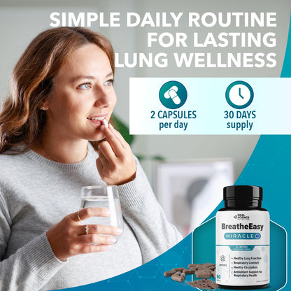 Real Science Nutrition BreatheEasy Lung Support Supplement for Lung Health & Respiratory Wellness – Lung Cleanse Formula with Vinitrox, GABA for Circulation Support - Made in USA - 60 Capsules Real Science Nutrition buy supplements Au