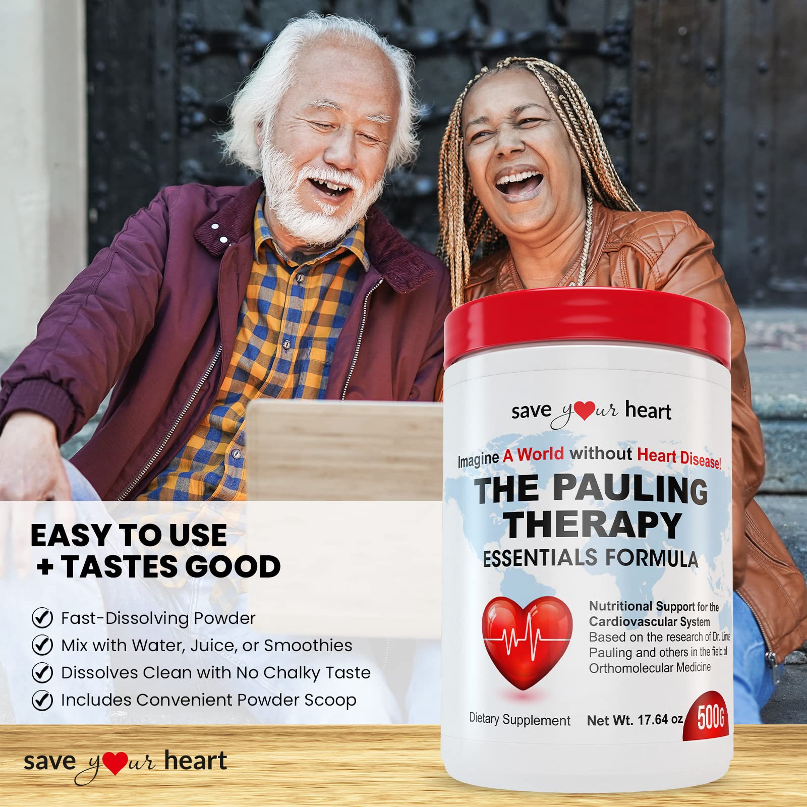 SAVE YOUR HEART Cardio Heart Health Powder Supplement - The Pauling Therapy Essentials Formula (PTEF) Healthy Vitamin C, B-12, L-Lysine, L-Arginine, Magnesium, Zinc + Vitamins, Minerals & Antioxidants SAVE YOUR HEARTBuy Supplements Australia