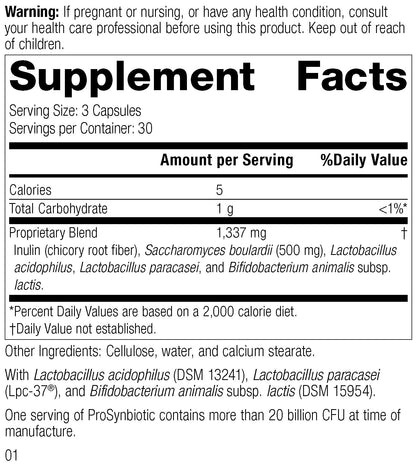 Standard Process ProSynbiotic - Whole Food Bowel, Immune Support, Digestion and Digestive Health with Bifidobacterium, Chicory Root, Lactobacillus Acidophilus, and Inulin - Vegetarian - 90 Capsules Standard Process Inc. buy supplements Au