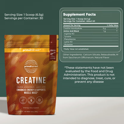 Primal Harvest Creatine Powder Supplement for Men and Women's Fitness, Workouts, and Muscle Growth, to Help Promote Recovery, Strength, Energy, and Endurance (1) Primal Harvest buy supplements Au