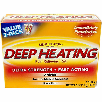 Mentholatum Deep Heating Pain Relieving Rub, Ultra Strength, 2 Tubes each, Pack of 5 MentholatumBuy Supplements Australia