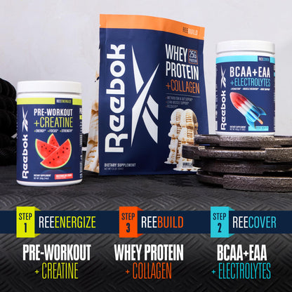 Reebok REEcover Amino Acids + Electrolytes | 8g EAAs, 5g BCAAs, Hydration Matrix | Muscle Recovery, Strength | Post-Workout Support