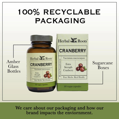 Herbal Roots Extra Strength Cranberry Pills for Women & Men with Organic Nettle | Urinary Tract Health | 60 Vegan Capsules Herbal RootsBuy Supplements Australia