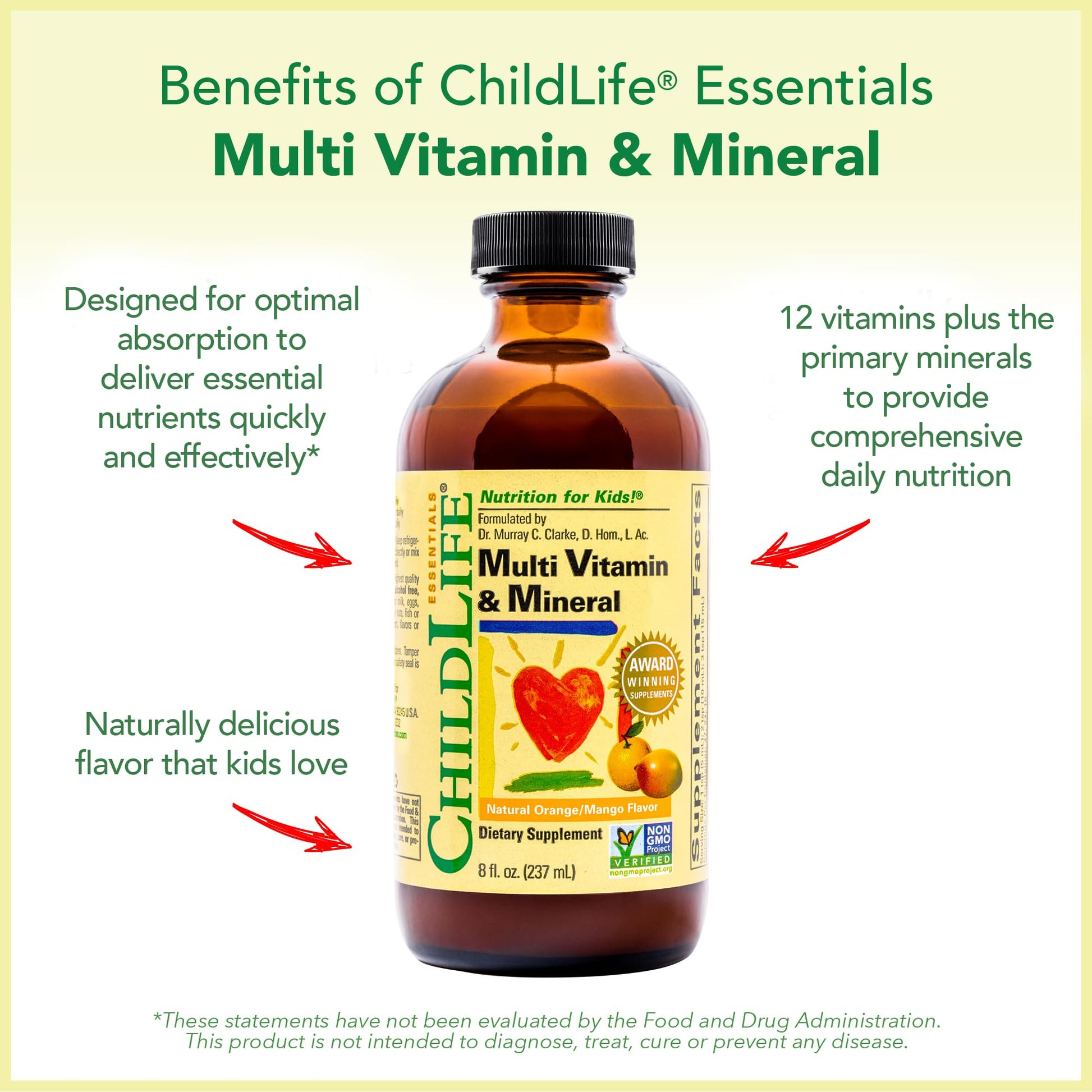 CHILDLIFE ESSENTIALS Kids Multivitamin & Mineral - Kids Vitamins, Liquid Multivitamin for Kids, Toddler Multivitamins, Liquid Vitamins, Baby Multivitamin - Natural Orange & Mango, 8 Fl Oz (Pack of 2) CHILDLIFE ESSENTIALS buy supplements Au