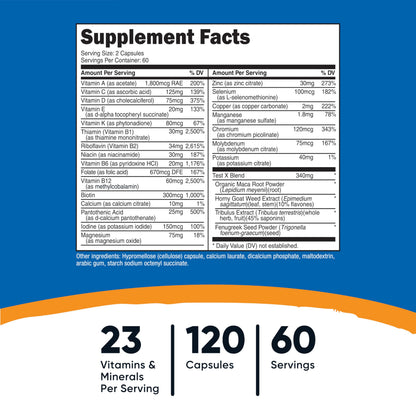 Nutricost Multivitamin for Men 120 Capsules - Vitamins and Minerals for The Healthy Man NutricostBuy Supplements Australia
