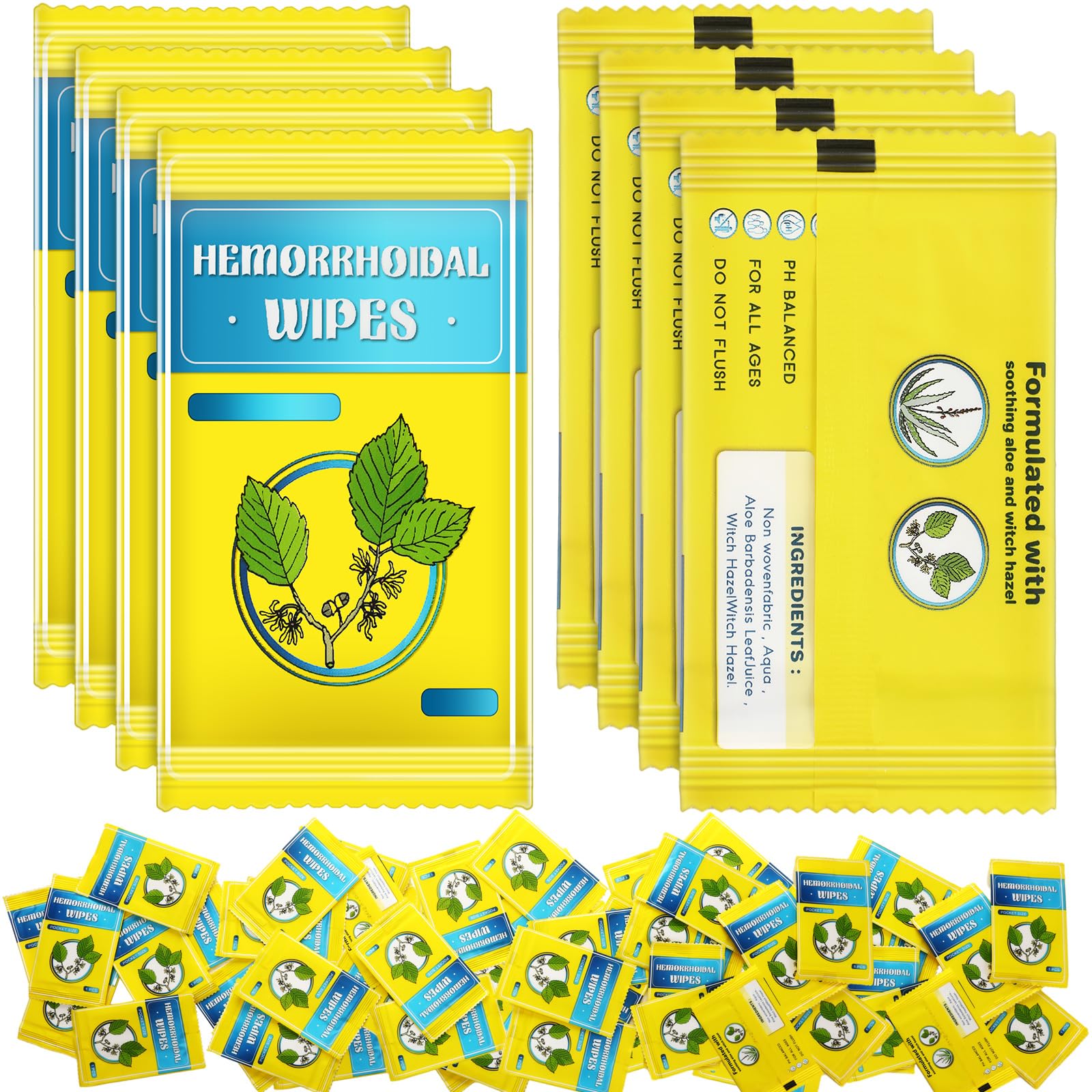 Timgle 300 Counts Individual Packing Hemorrhoid Wipes Witch Hazel Wipes for Butt Hemorrhoidal and Relief Swelling Pain Burning Itching Numbing, 5.5 x 7 Inch TimgleBuy Supplements Australia