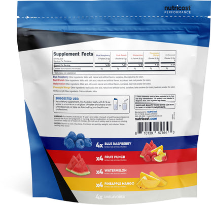 Nutricost Creatine Monohydrate Powder Variety Stickpacks (5 Flavors, 20 Servings) - Micronized, 5 Grams of Creatine Monohydrate Per Pack