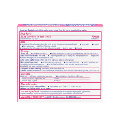 Benadryl Extra Strength Allergy Relief Medicine, 50 mg Diphenhydramine HCl Antihistamine Tablets for Relief of Allergy Symptoms Due to Hay Fever or Other Upper Respiratory Allergies, 24 ct Benadryl buy supplements Au