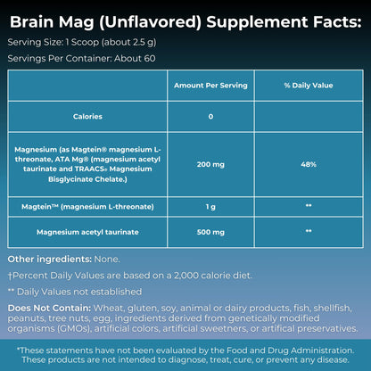 MYOXCIENCE Brain Mag | Magnesium L-Threonate Magtein & Magnesium Glycinate Powder (Unflavored) (60 Servings) MYOXCIENCE buy supplements Au