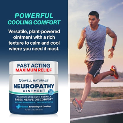 Owell Naturals Neuropathy Nerve Ointment for Feet, Fingers, Hands, Toes, Back, Legs & Arms - Fast-Acting Formula, Max Strength, Cooling Effect, 3.5 Fl Oz Owell NaturalsBuy Supplements Australia