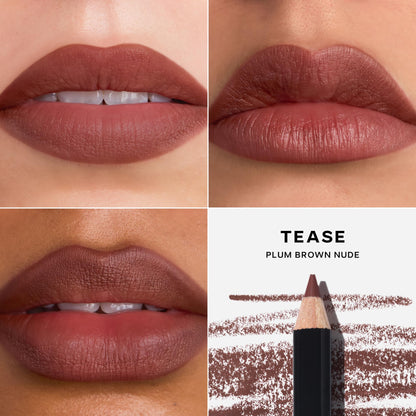 Saie Lip Liner 101 - Lip Pencil Made with a Creamy, Soft Matte Formula for a Naturally Framed or Fully Filled Look - Supercharged with Shea Butter & Jojoba Oil - Tease (.05 oz) SaieBuy Supplements Australia