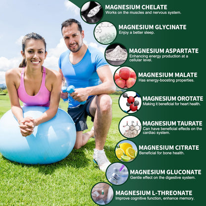 Magnesium Supplement with 9 Forms of High Absorption Magnesium Glycinate, L-threonate, Citrate, Malate and More for Muscle, Brain Support, Non-GMO, Gluten & Soy Free, 60 Capsules Simlike buy supplements Au