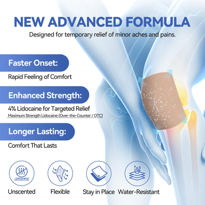 CARELAND 4% Lidocaine Patches Maximum Strength, 21 Count (10cm x 14cm) - OTC Pain Relief Patches with Stronger Adhesion for Back, Shoulder, Knee, Large Size CARELANDBuy Supplements Australia
