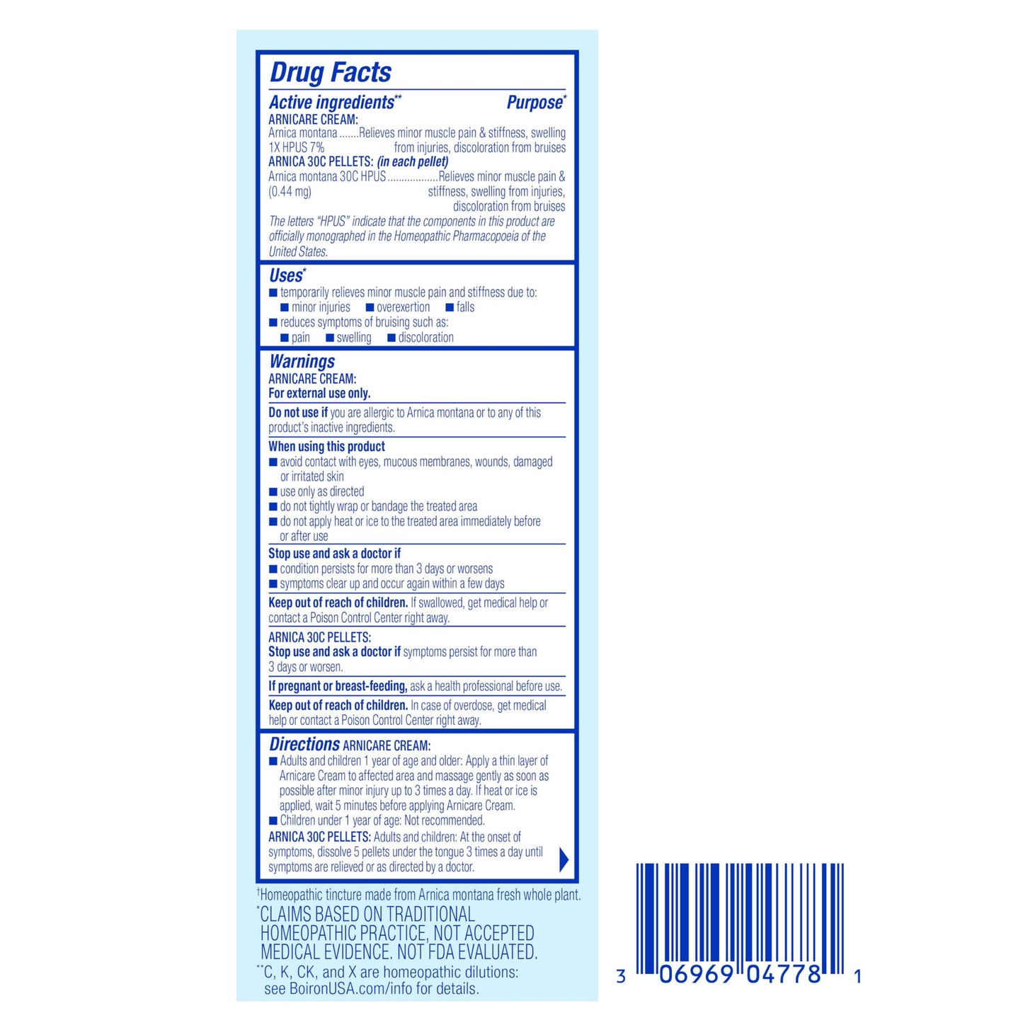 Boiron Arnicare Gel and Arnica 30c Value Pack for Pain Relief, Muscle Soreness, and Swelling from Bruising or Injury - 2.6 oz + 80 Pellet Tube BoironBuy Supplements Australia