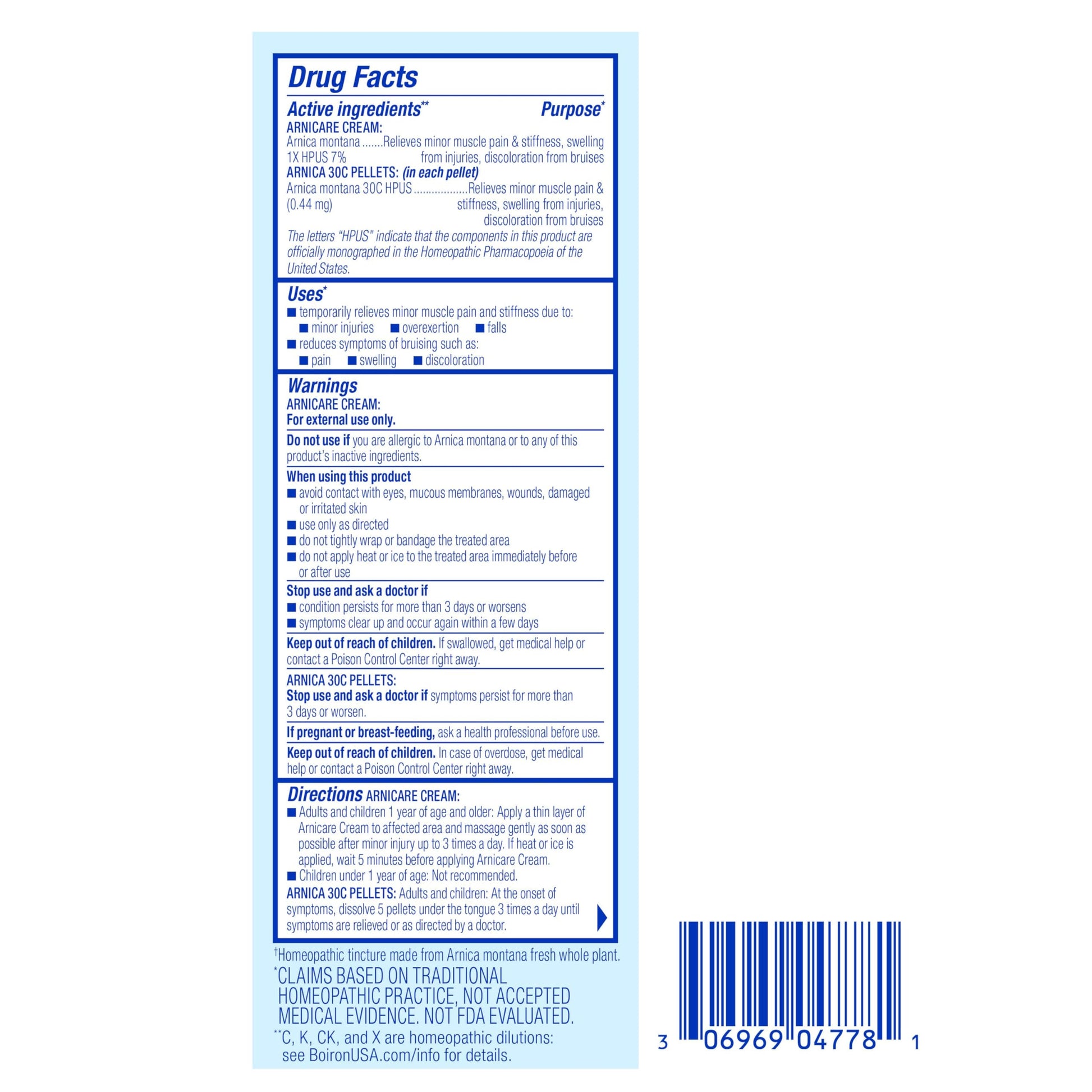 Boiron Arnicare Gel and Arnica 30c Value Pack for Pain Relief, Muscle Soreness, and Swelling from Bruising or Injury - 2.6 oz + 80 Pellet Tube BoironBuy Supplements Australia