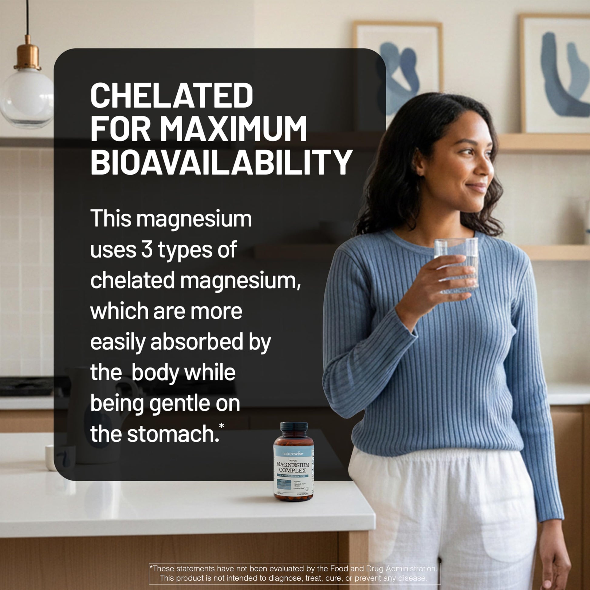 NatureWise Triple Magnesium Complex - High Absorption Magnesium Glycinate + Malate + Citrate for Muscle Nerve & Sleep Support - Vegan 90 Capsules NatureWise buy supplements Au