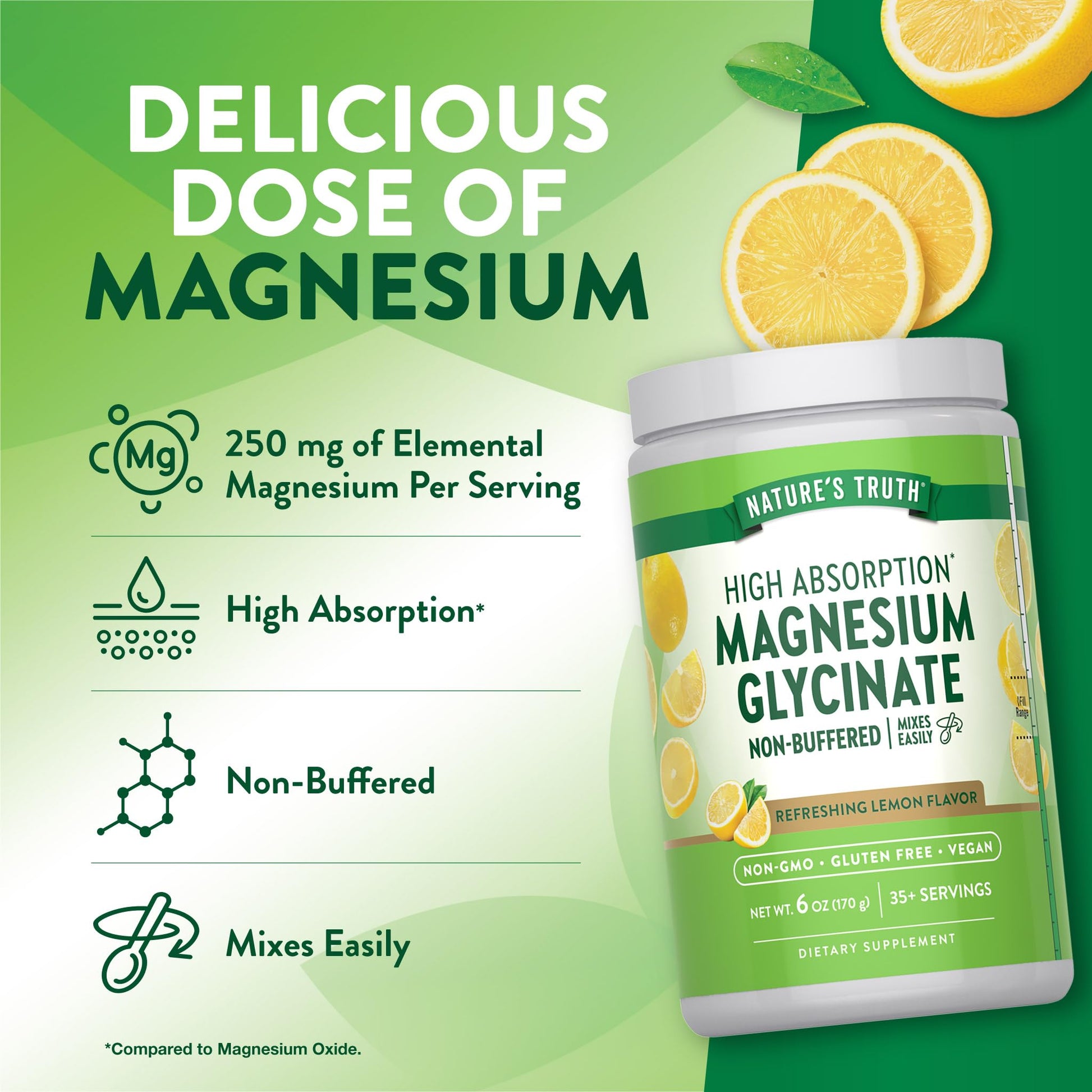 Nature's Truth Magnesium Glycinate Powder | 6 oz | Lemon Flavor | High Absorption | Vegan, Non-GMO, Gluten Free Supplement Nature's TruthBuy Supplements Australia