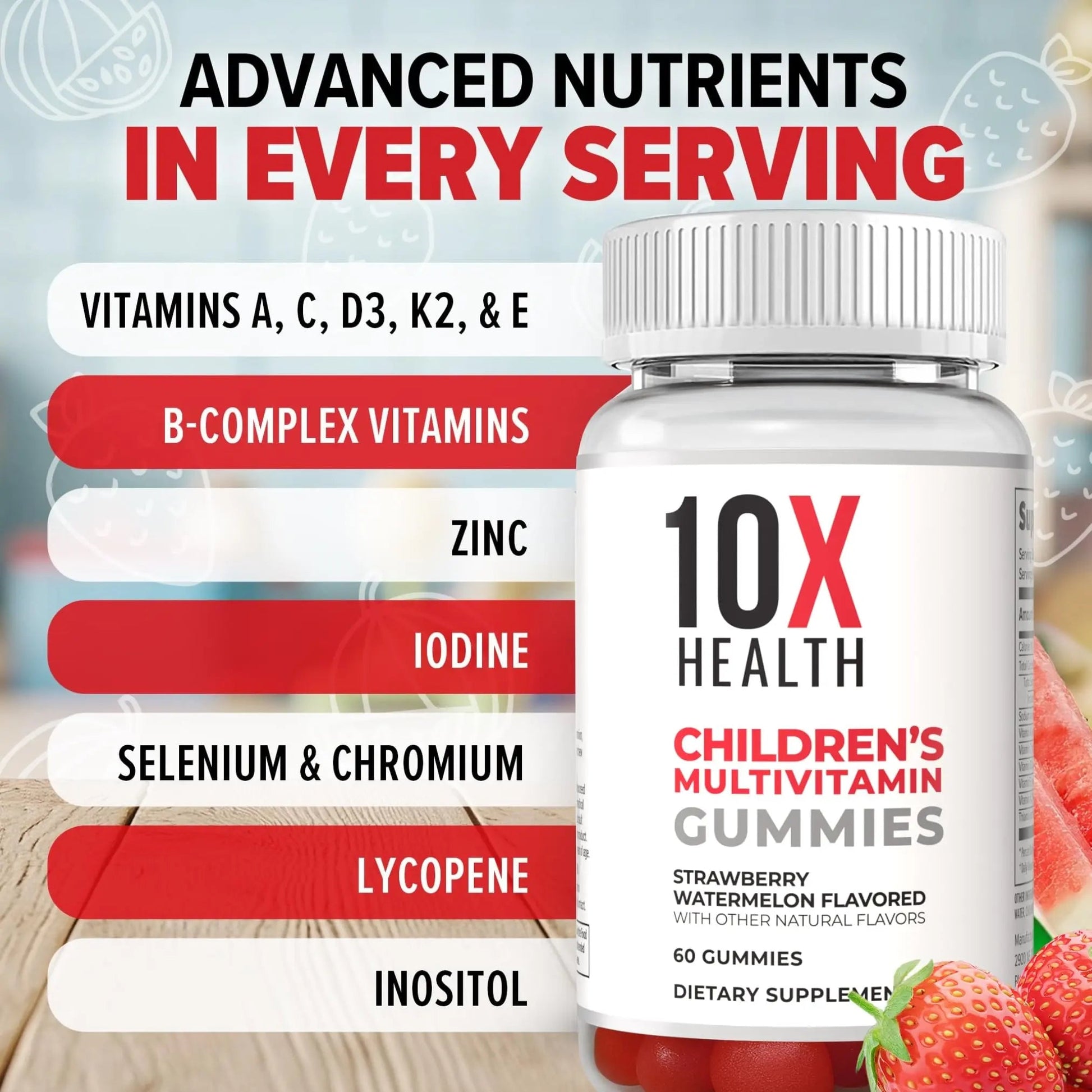 10X Health Children’s Methylated Multivitamin Gummies - 60 Count Kids Multivitamin Gummies, Complete Daily Nutrition 10X Health System