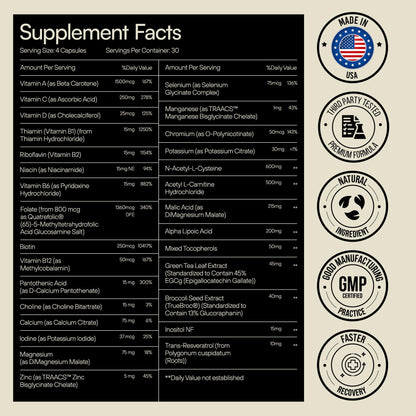 Heylo Multi+ Advanced Multivitamin Supplement – Boosts Energy, Enhances Immune Support, Provides Antioxidant Protection, Promotes Detoxification