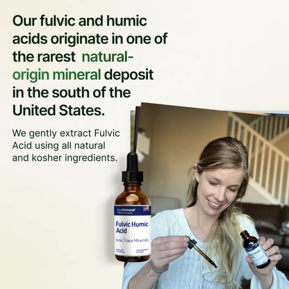 Fulvic Humic Acid 75 + Trace Minerals Liquid Supplement - Plant Derived in USA - Fulvic Acid Minerals Concentrate for Energy, Gut Health and Hydration
