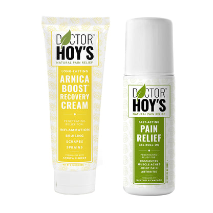 DOCTOR HOY'S Natural Pain Relief Gel and Arnica Boost Recovery Cream, Clean, Safe, Effective Natural Pain Relief and Anti-Inflammatory, 3 oz Combo Pk DOCTOR HOY'SBuy Supplements Australia