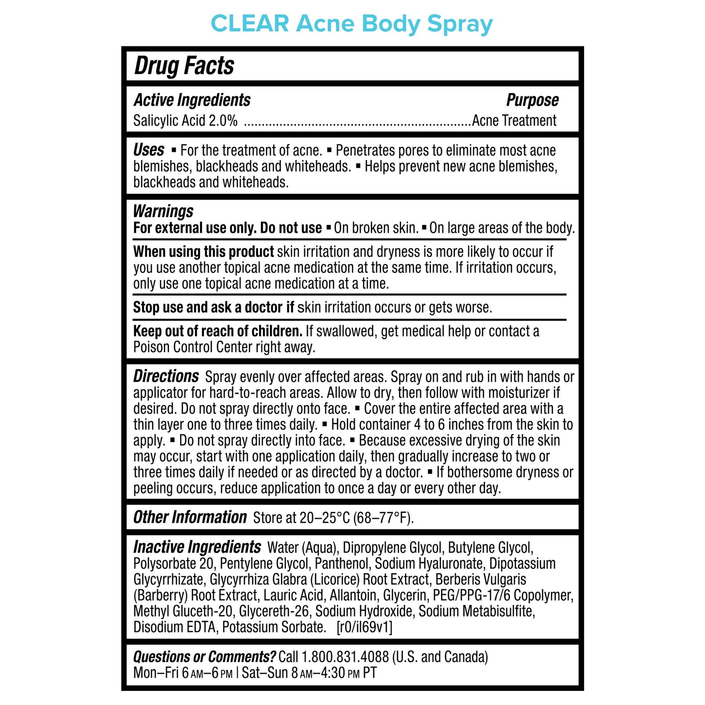 Paula's Choice CLEAR Exfoliating Back & Body Acne Spray, Bacne Spray with 2% BHA Salicylic Acid Back Acne Treatment for Clogged Pores