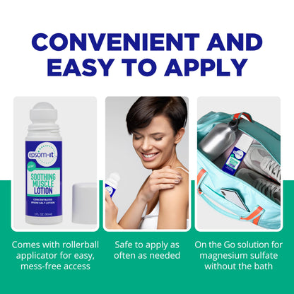 Epsom-It Soothing Muscle Lotion - Roll On Epsom Salt Lotion with Arnica for Muscle Stiffness, Leg, Knees and Feet Discomfort, Topical Magnesium Cream, 3oz EPSOM-ITBuy Supplements Australia