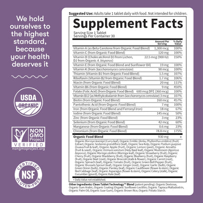 Garden of Life Organics Prenatal Vitamin: Folate for Energy & Healthy Fetal Development, Non-constipating Iron, Vitamin C, B6, B12, D3 – Organic, Non-GMO, Gluten-Free, Vegan, 30 Day Supply Garden of Life buy supplements Au
