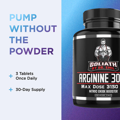 Dr. Emil - L Arginine (3150mg) Highest Capsule Dose - Nitric Oxide Supplement for Vascularity, Endurance and Heart Health